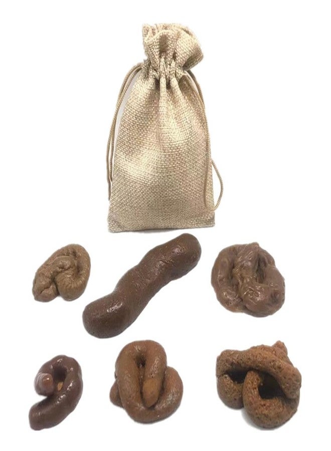 مجموعة سوجوسا من 6 قطع من البراز المزيف الكبير مع أكياس برباط، بأشكال مختلفة، مزحة واقعية مضحكة، مناسبة للهالوين وكذبة أبريل والمقالب الصيفية العائمة للكبار - Image 1